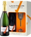 Игристое вино Луи Валлон Креман де Бордо Брют в п/у с бокалом